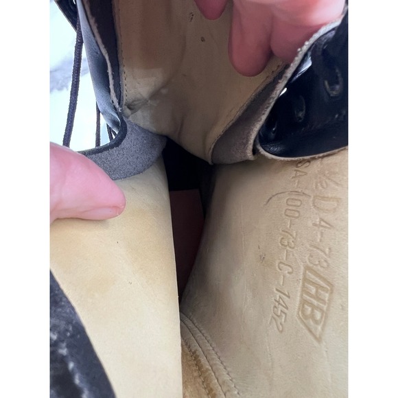 Vintage 1973 US Military Flight Combat Boots Black Leather Front Zip Size 10.5 D main image 11